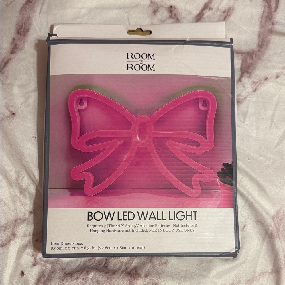 Room to Room Pink Bow LED Wall Light